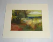 Original Carolyn Simon C.C. Wolf “Days End” 12” x 9” Watercolor Gouache Painting