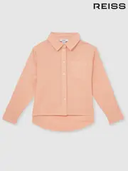 Reiss Peach Leora 13-14 yrs Linen Roll-Cuff Shirt (F72828) | $80