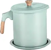 FUNOMOCYA Sturdy Stainless Steel Oil Strainer Pot with Non Slip Handle Kitchen Oil Filter Can for Cooking and Seasoning Storage for Home and Restaurant Use