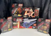 Star Wars Lot-Escape From Naboo Game-Kaadu Jar Jar Binks-Darth Maul-Qui Gon Jinn