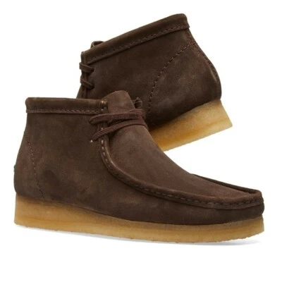 Clarks Originals Mens ** WALLABEE BOOTS ** Dark Brown Suede ** UK 7,8,9 G