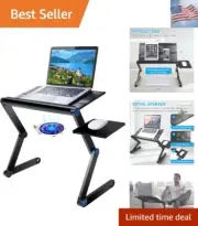 Upgraded Aluminum Laptop Stand Adjustable with Cooling Fan and Mouse Pad, Rei...