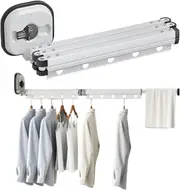 Wall Mounted Suction Cup Clothes Drying Rack - 22 lb Capacity