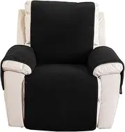 KKRAUS Lambswool Non-Slip Recliner Chair Covers One-Piece Furniture Protector Cover for Recliner Stretch Recliner Slip Cover Washable for Living Room, Bedroom((22"*82") 56 * 207CM,Black)