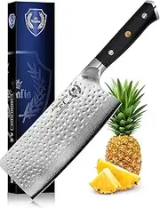 Regalia Chinese Meat Cleaver Butcher Knife 7 inch: Heavy Duty Professional Japanese AUS-10 67-Layer Damascus Steel Ultra Sharp Blade Vegetable Chopper w/G-10 Ergonomic handle Knives