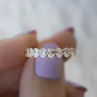 Half Eternity 2 CT Sterling Silver Oval Shape Moissanite Women's Wedding Ring