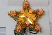 Vintage Trim a Home 11 Light Gold Tinsel Star Christmas Tree Topper Kmart