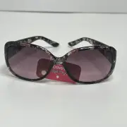 Solar Accents 100% UVA UVB Lens Protection Black Pink & Clear Floral Sunglasses