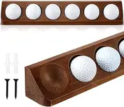 Wooden Golf Ball Display Case 6 Standard Size Wall Mount Golf Ball Stand Holder Display for Collector Sport Memorabilia Accessories Gift(2 Pack)