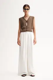 Halifax Knit Vest Chocolate Size 6 | Elka Collective