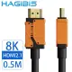 【HAGiBiS 海備思】HDMI2.1版8K高清畫質影音傳輸線(0.5M)