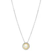 18k Gold And Sterling Silver Opal Fancy Necklace