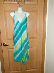 NATORI - SLEEVELESS GOWN - PATTERN IS CALLED "NIKKO" - GREENS!! XL - NWT!!