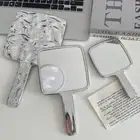 Portable Ripple Dressing Mirror Electroplated Small Make Up Mirror