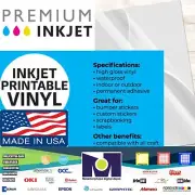 100 Sh InkJet Printable Vinyl Clear Sticker Paper Waterproof Label for Printer
