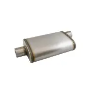 Redback Universal Muffler - 9x4" Oval Offset/Centre With Spigot 409 Stainless