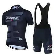 Men's Short Sleeve Cycling Jersey with Bib Shorts Blue Bike 3D Pad Breathable Quick Dry Sports Graphic Clothing Apparel