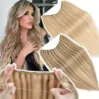 Wire Clip in Human Remy Hair Extension Hairpiece Headband Hidden Ring Thick Weft