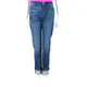 Emporio Armani J81 Slim Fit 字母標誌藍色反摺褲管牛仔褲