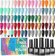 COSCELIA Gel Nail Polish Set 20 Classic Colours Pink White Wine Red Purple Gray Green Blue Glitter Gel Polish Set Required Soak Off UV/LED Lamp Varnish Kit for Nail Beauty Salons Design