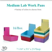 16/Box Dental Lab Pans with Metal clip. Medium Size, 7 1/16" x 5⅝" x 2⅜" Deep