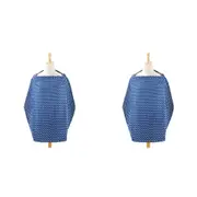 2x The Peanutshell 92cm Cotton Nursing Feeding Cover Privacy Shawl Cloth NVY Dot