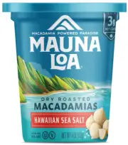 Mauna Loa Dry Roasted Macadamia Nut 4oz Snack Cup Hawaiian Sea Salt