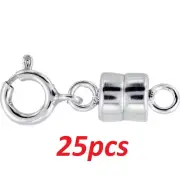 (25) 4.5mm TINY Sterling Silver MAGNETIC CLASP 1/2" Extender 5mm Spring Ring USA