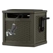 Suncast Slide Trak Brown Resin Retractable Free Standing Hideaway Hose Reel 150