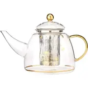 Ashdene 1300ml Honey Bee Transparent Glass w/Stainless Steel Tea Infuser Teapot