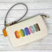 Coach Nolita 19 With Rainbow Coach Chalk White Multi CA438 New With Tags