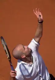 Andre Agassi USA at the French Open Tennis Championships at the St- Old Photo 7