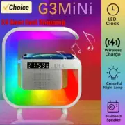 Wireless Charger with Alarm Clock colorful RGB LED Flashing light Desk Lamp spea