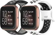 Pailebi Rainbow Sport Bands Compatible with Fitbit Versa/Versa 2/Versa Lite/Versa Special Edition for Women Men, Soft Silicone Strap Replacement Wristband for Fitbit Versa 2/Versa Smart Watch