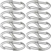 Alpinleux 10 Pcs Zipper Clips Anti Theft Deterrent, Dual Opening Zippers Pull Replacement, Zipper Locks for Backpacks, Camping, Suitcases (Silver)