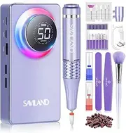 Saviland 50000RPM Nail Drill for Acrylic:High Tech Fast Removal Electric Nails Drill Kit 6000mAh Rechargeable Machine Dremal Professional Drill Bit Nail File Buffer Tools Salon Manicure Pedicure