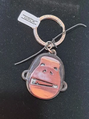 Kipling Two Faced Double Gorilla Monkey Plastic Keychain Keyring Charm Gray Grey