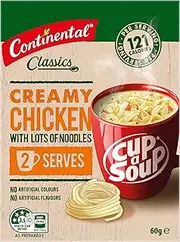 CONTINENTAL Cup-A-Soup | Creamy Chicken With Lots Of Noodles, 2 pack, 60g