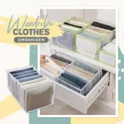 Jeans Clothes Storage Boxes Organizer Drawer Mesh Divider Wardrobe Box 7 Grids