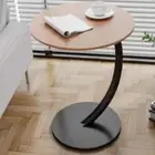 C Shaped End Table, Round Snack Side Table for Couch, Round Coffee End Table