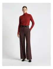 [Cue] Textured Funnel Neck Sweater in Red