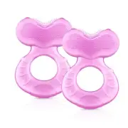 Pink Fish Shaped Silicone Teether 2 Count BPA Free for Babies 0 Months plus