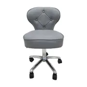 Salon Chair Stool Round 1012 Hydraulic Hairdressing Leather PU Grey
