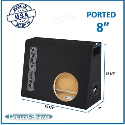 8" Single Vented / Ported Sub Box Subwoofer Enclosure Speaker Box Ground Shaker
