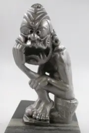nutty mads the thinker louis marx vintage rare ratrod car hood ornament