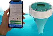 Pool Water Quality Tester Bluetooth Pool Monitor Digital Temp Chlorine, 6 in 1 Pool Thermometer, PH CL EC TDS ORP Temperature for Swimming Pool, Aquarium, Laboratory
