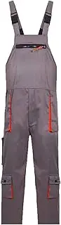 [tooloflife] Bib and Brace Overalls Heavy Duty Work Trousers Dungarees Knee Pad Pockets Multi Pocket Grey
