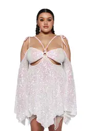 [Club Exx] Plus Lightning In A Bottle Mini Dress - White