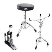 GRIFFIN (3 Set) Bass Drum Pedal, Drummers Seat & Snare Stand | Percussion Chair