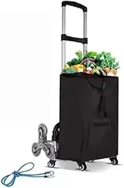 Shopping cart Foldable Shopping Trolleys Lightweight Shopping Trolley,Portable Utility Stair Climbing Grocery Carrying Cart with Rolling Swivel Wheels Removable Waterproof Canvas Bag/2605